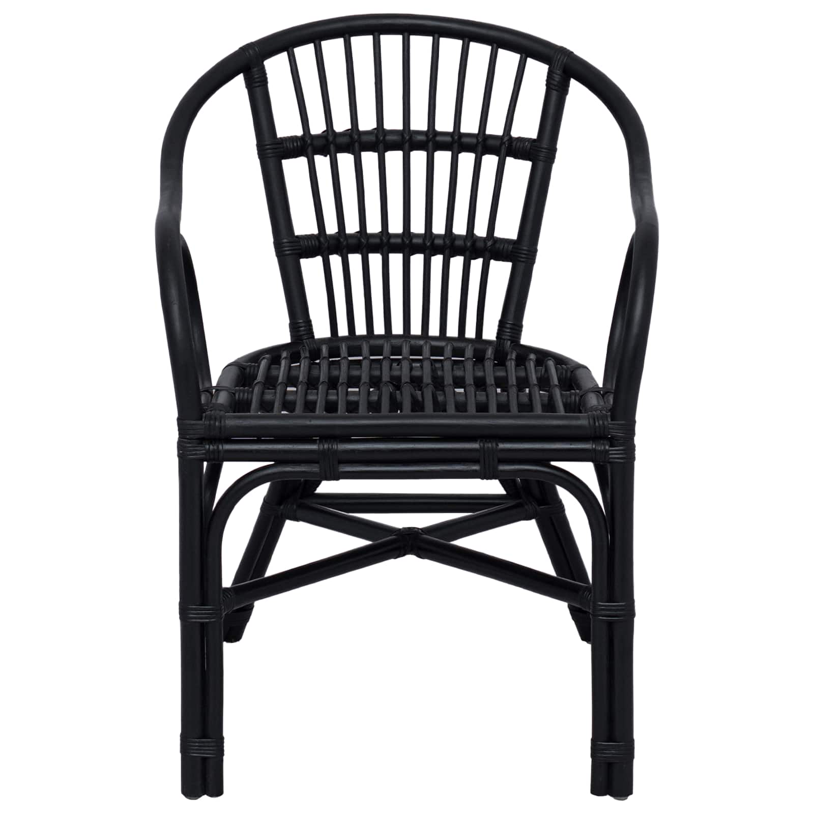 Stapelstuhl Schwarz 58 x 60 x 81 cm Rattan