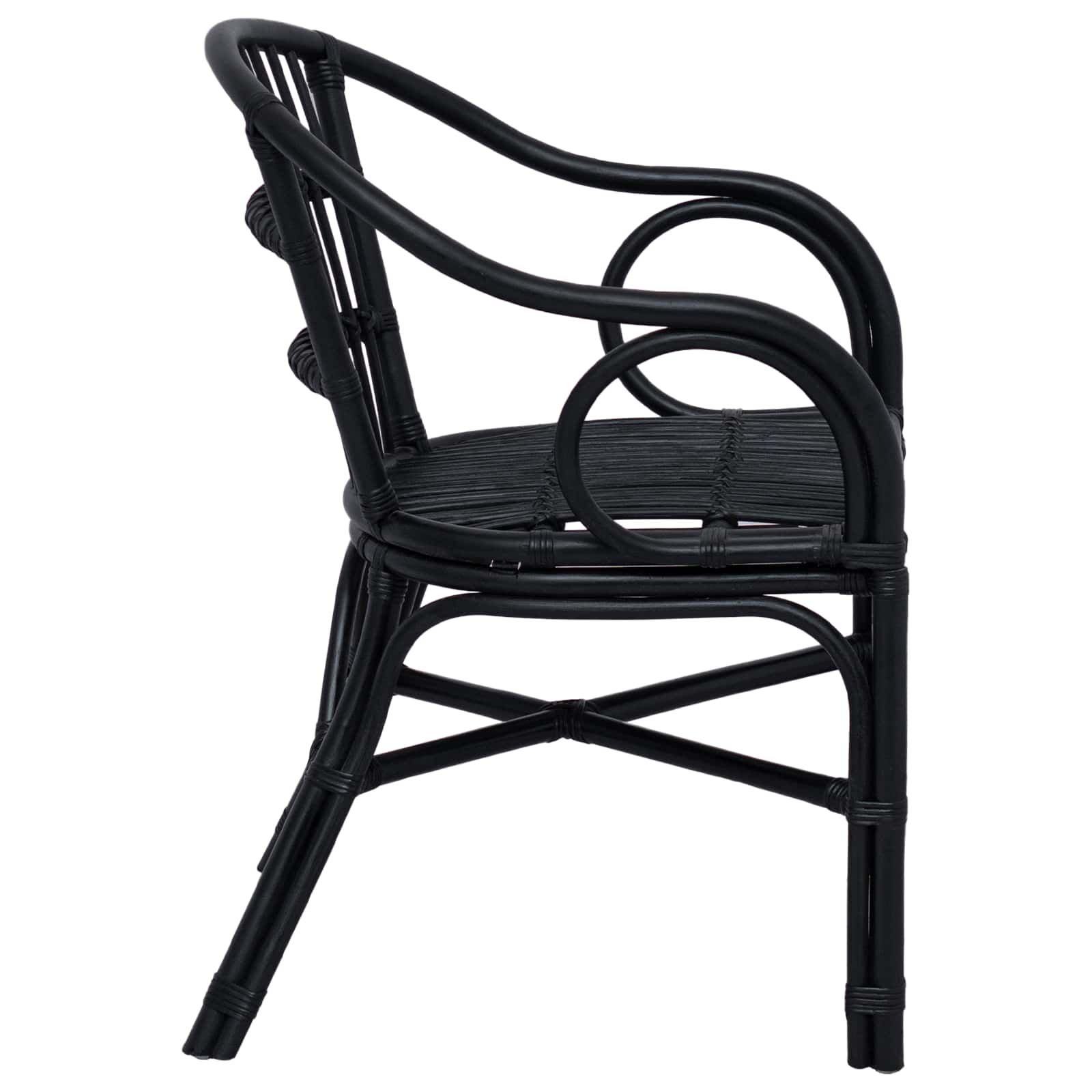 Stapelstuhl Schwarz 58 x 60 x 81 cm Rattan