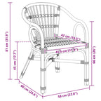 Stapelstuhl Schwarz 58 x 60 x 81 cm Rattan