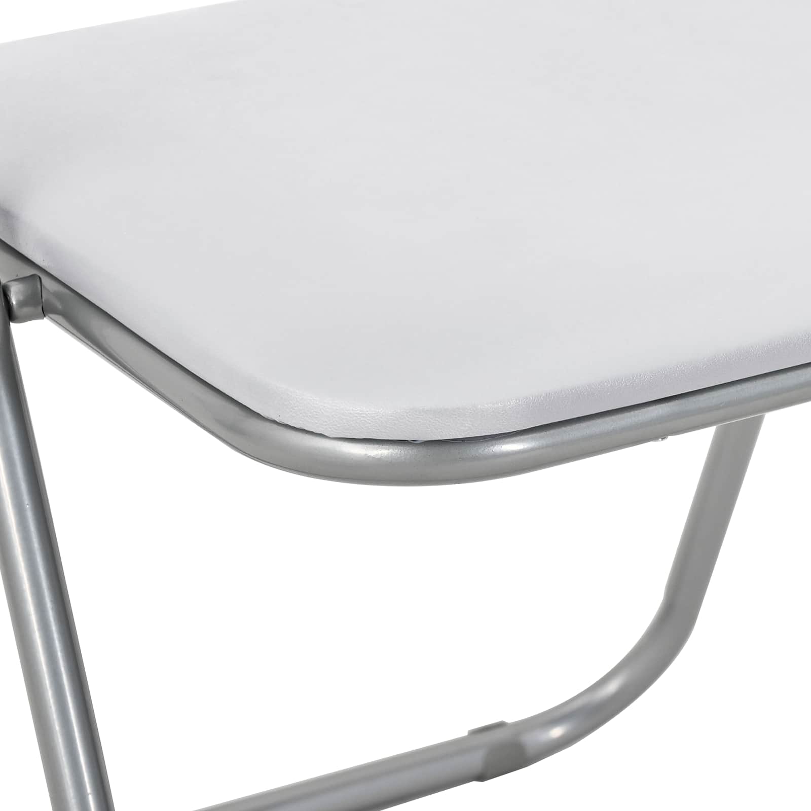 Klappstuhl 2 pcs Weiß und Grau 48 x 43,5 x 81 cm Kunstleder