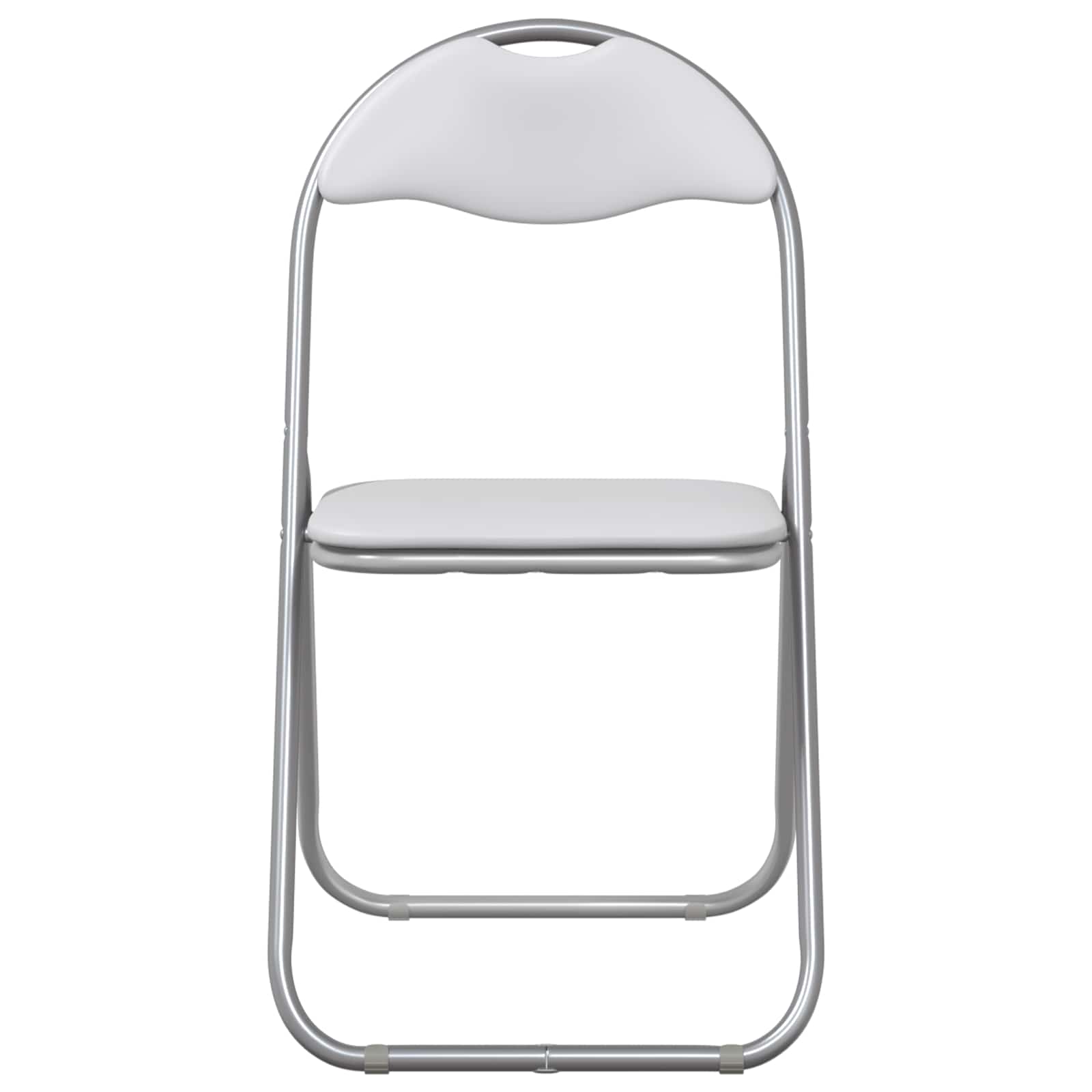 Klappstuhl 2 pcs Weiß und Grau 48 x 43,5 x 81 cm Kunstleder
