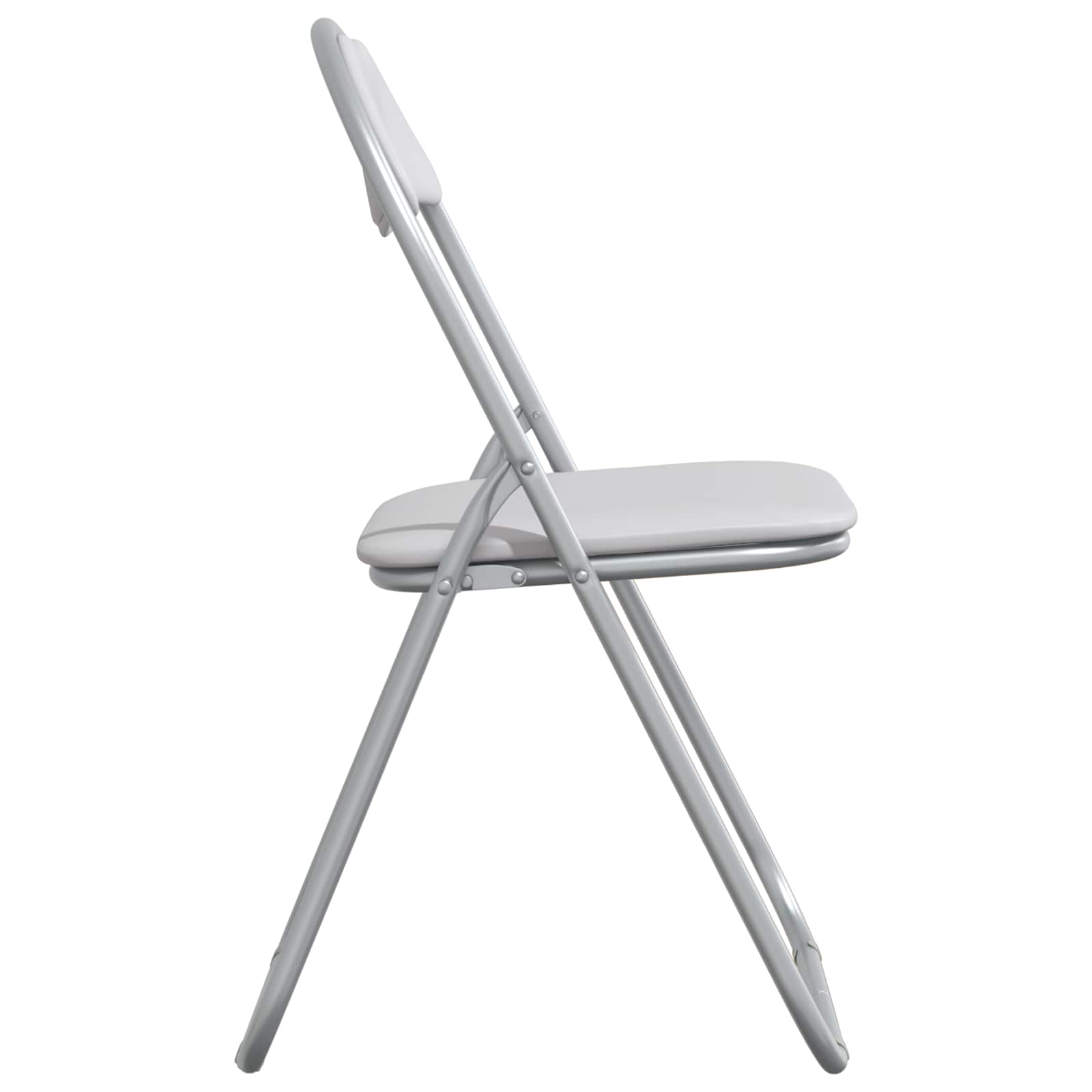 Klappstuhl 2 pcs Weiß und Grau 48 x 43,5 x 81 cm Kunstleder