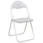 Klappstuhl 2 pcs Weiß und Grau 48 x 43,5 x 81 cm Kunstleder