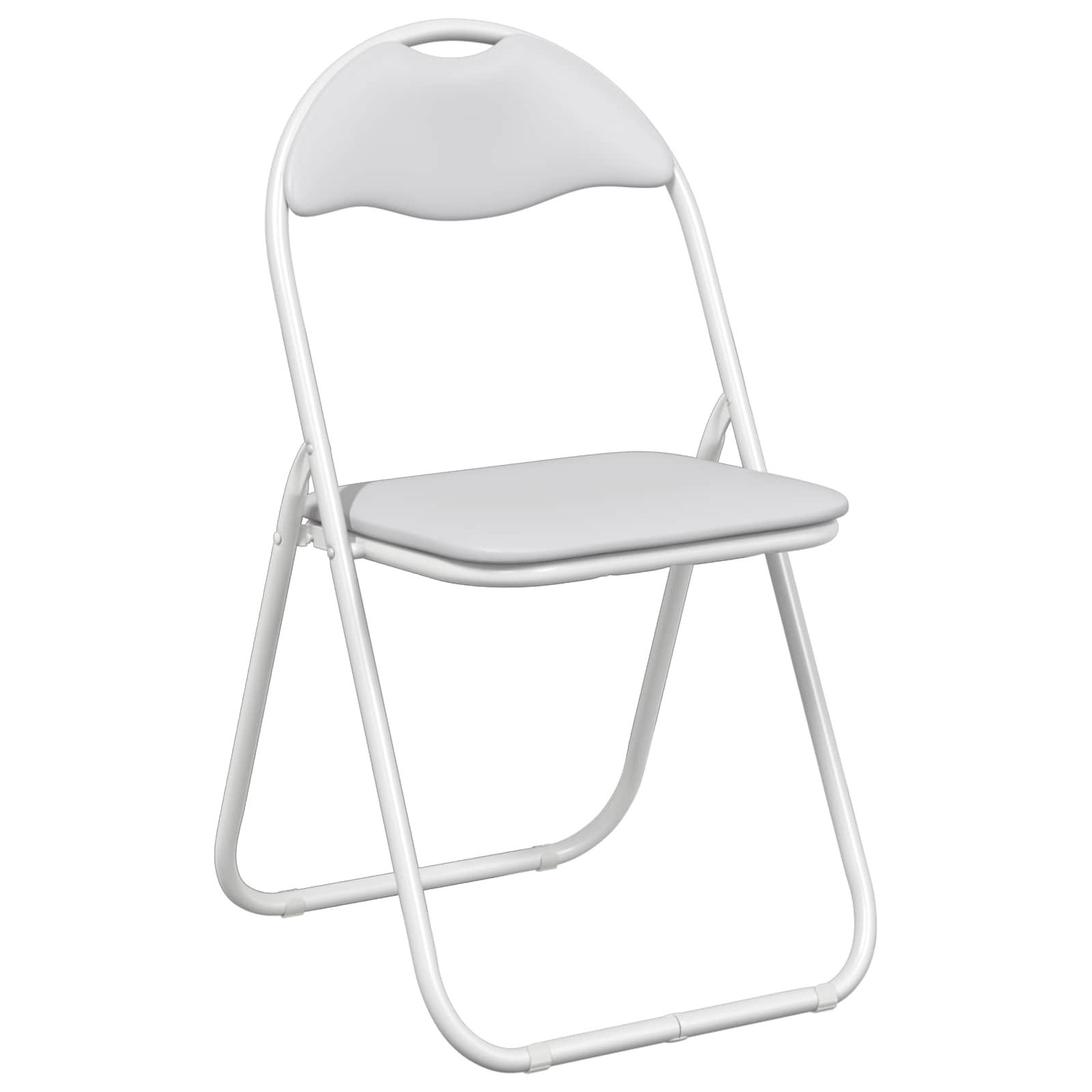 Klappstuhl 2 pcs Weiß und Grau 48 x 43,5 x 81 cm Kunstleder