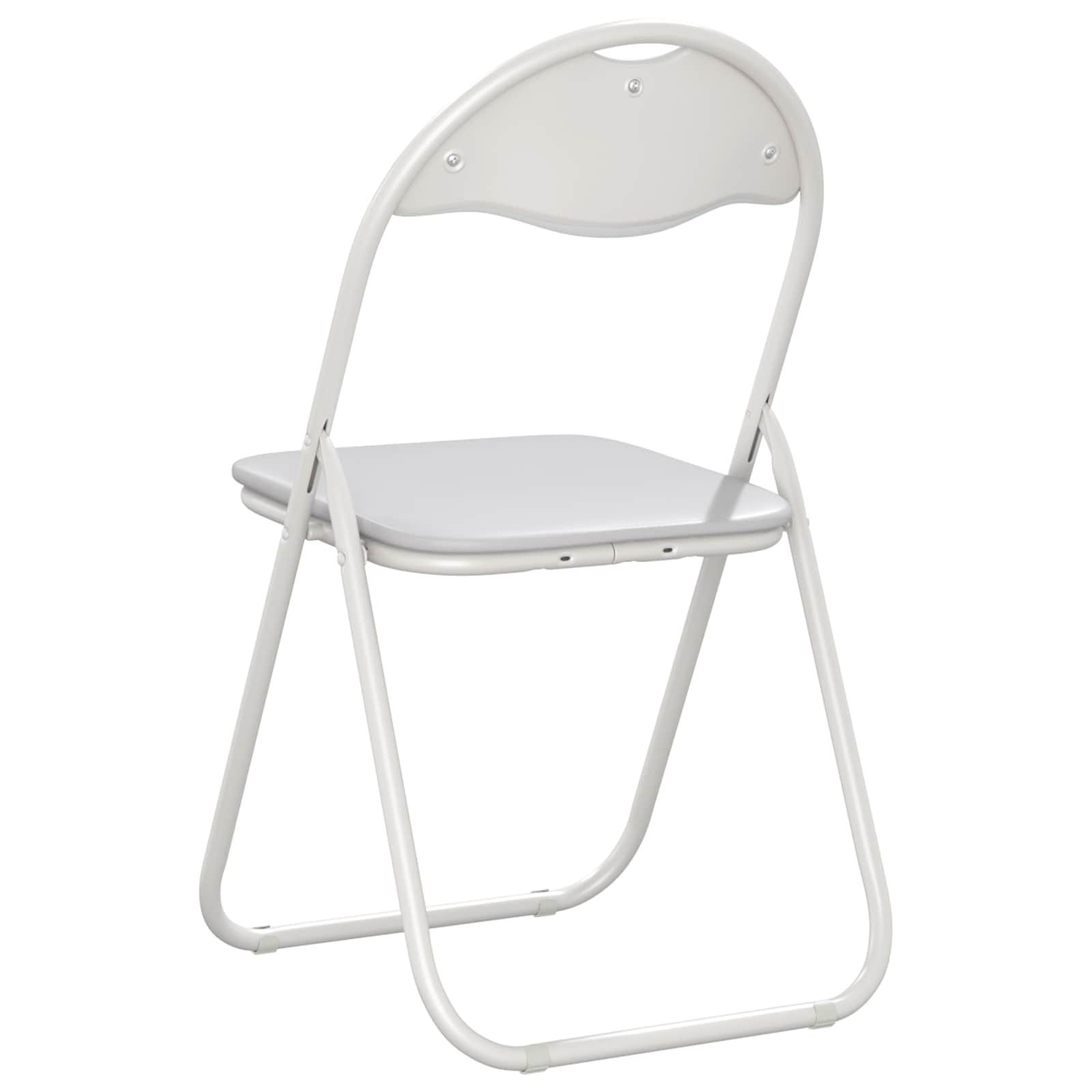 Klappstuhl 2 pcs Weiß und Grau 48 x 43,5 x 81 cm Kunstleder