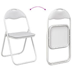 Klappstuhl 2 pcs Weiß und Grau 48 x 43,5 x 81 cm Kunstleder