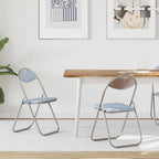 Klappstuhl 2 pcs Grau 48 x 43,5 x 81 cm Kunstleder