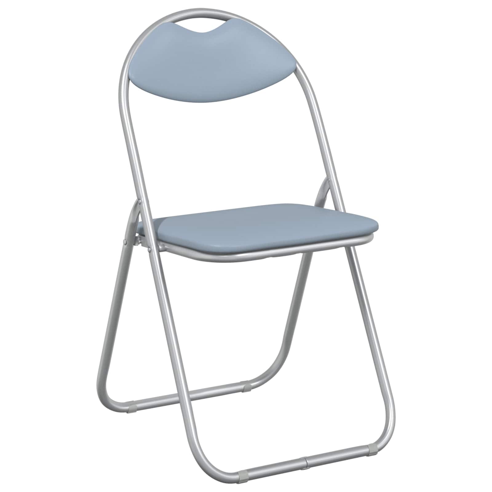 Klappstuhl 2 pcs Grau 48 x 43,5 x 81 cm Kunstleder