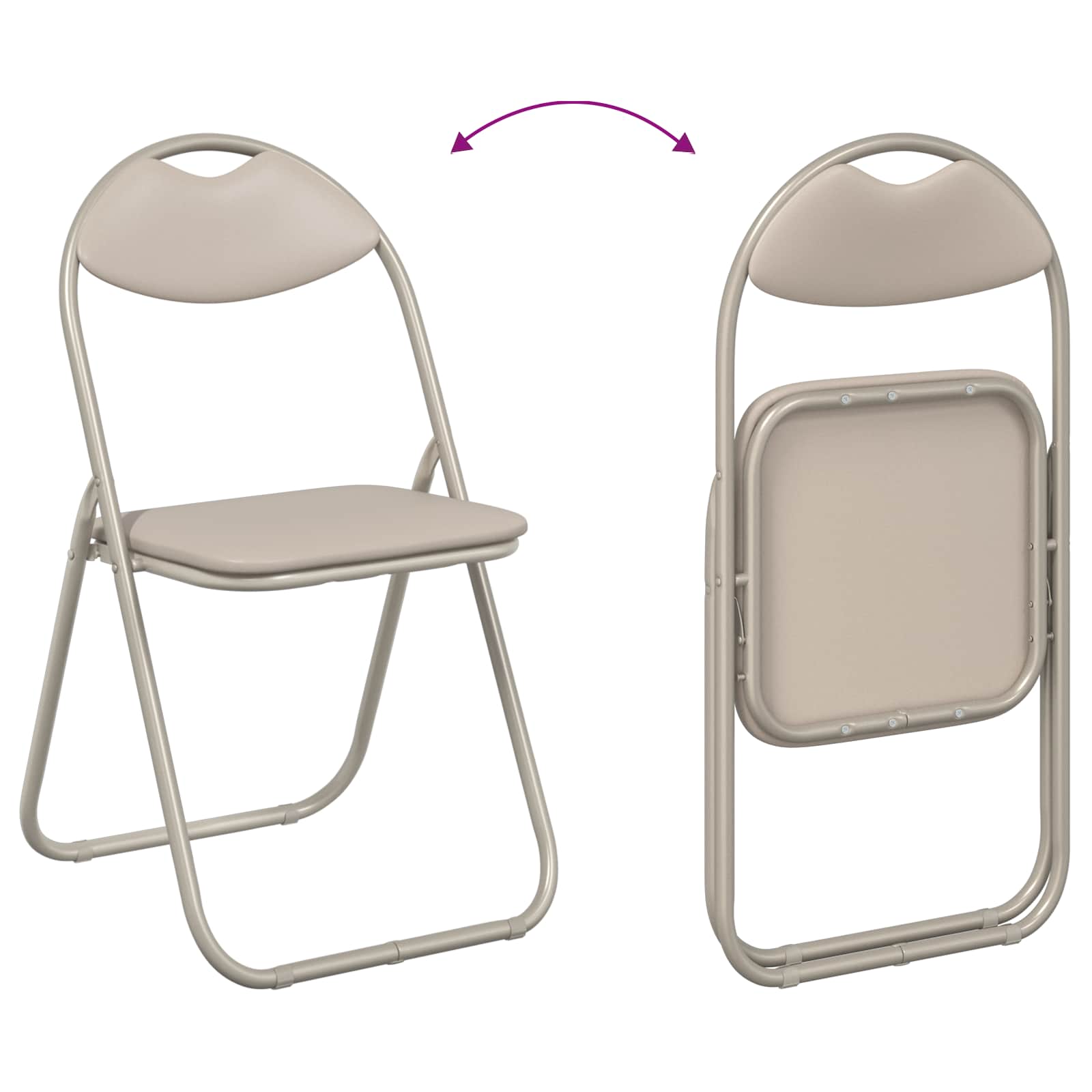 Klappstuhl 2 pcs Sand 48 x 43,5 x 81 cm Kunstleder