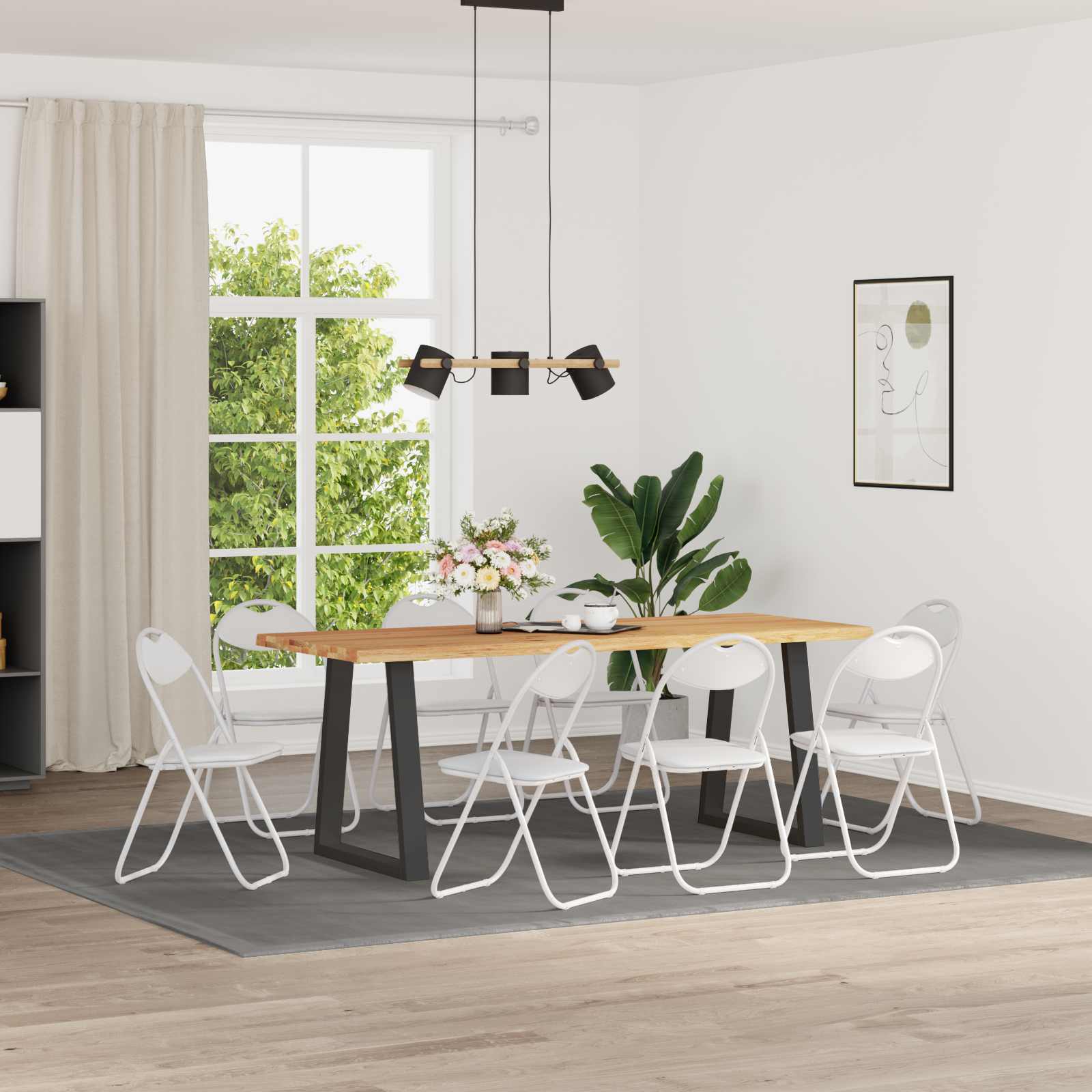 Klappstuhl 8 pcs Weiß 48 x 43,5 x 81 cm Kunstleder