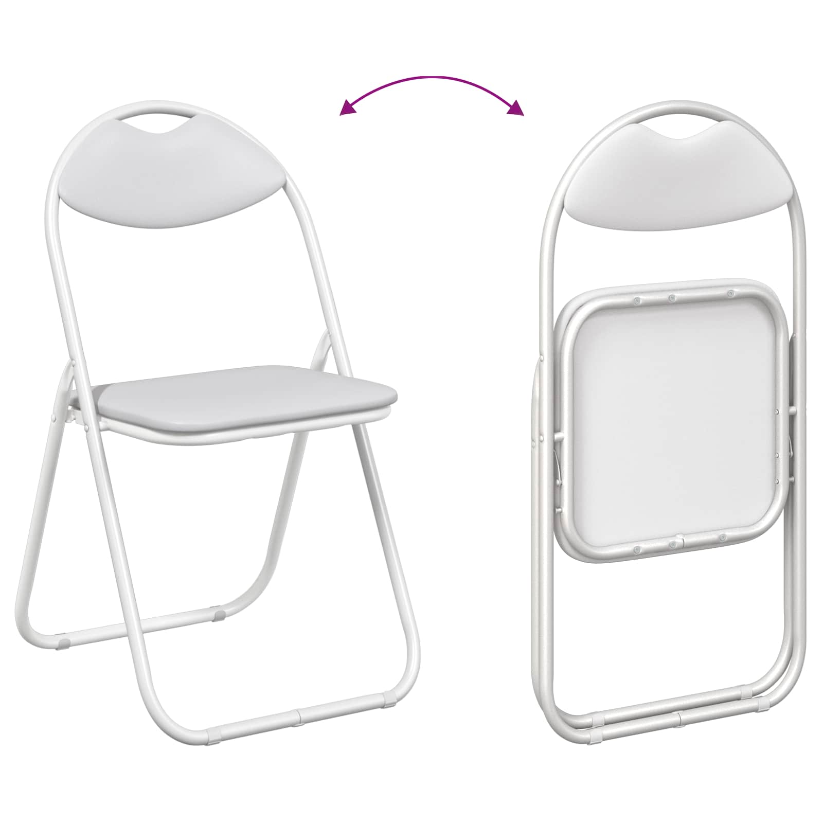 Klappstuhl 8 pcs Weiß 48 x 43,5 x 81 cm Kunstleder