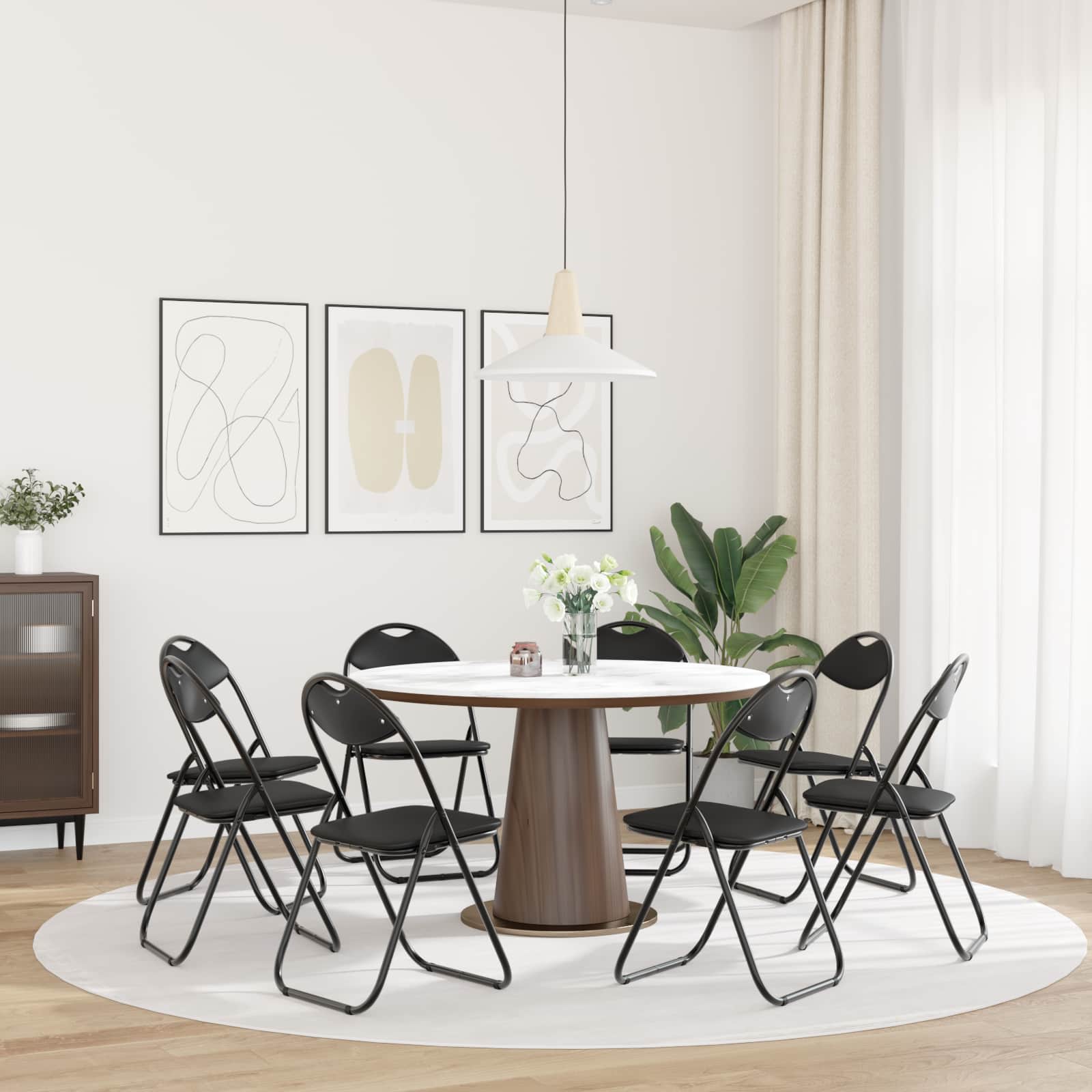 Klappstuhl 8 pcs Schwarz 48 x 43,5 x 81 cm Kunstleder