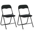 Klappstuhl 2 pcs Schwarz 48 x 44 x 78 cm Samt