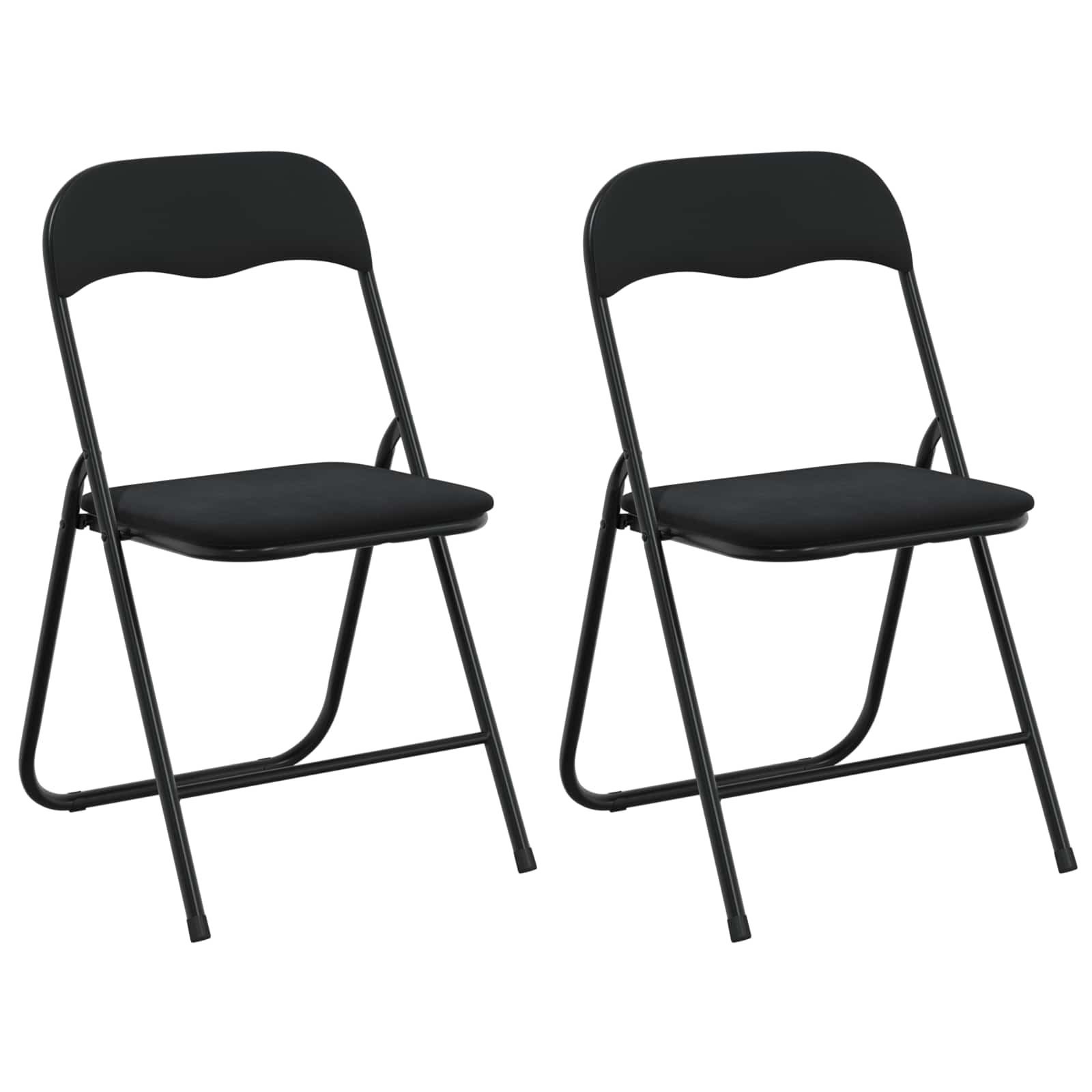 Klappstuhl 2 pcs Schwarz 48 x 44 x 78 cm Samt
