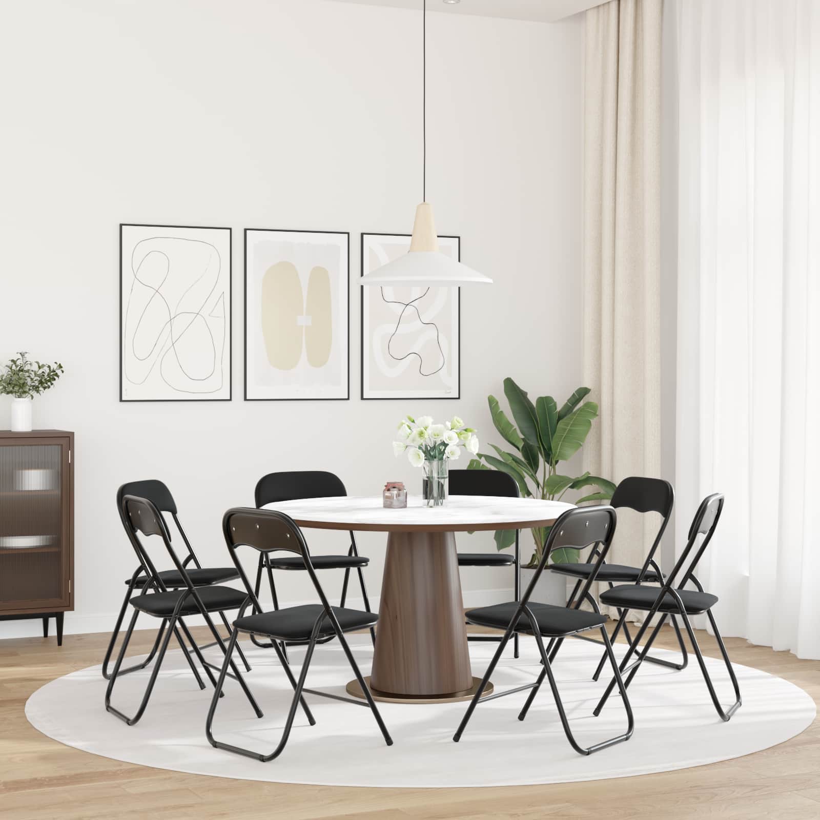 Klappstuhl 8 pcs Schwarz 48 x 44 x 78 cm Samt