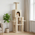 Katzennbaum mit Sisal-Kratzsäulen Creme 180 cm
