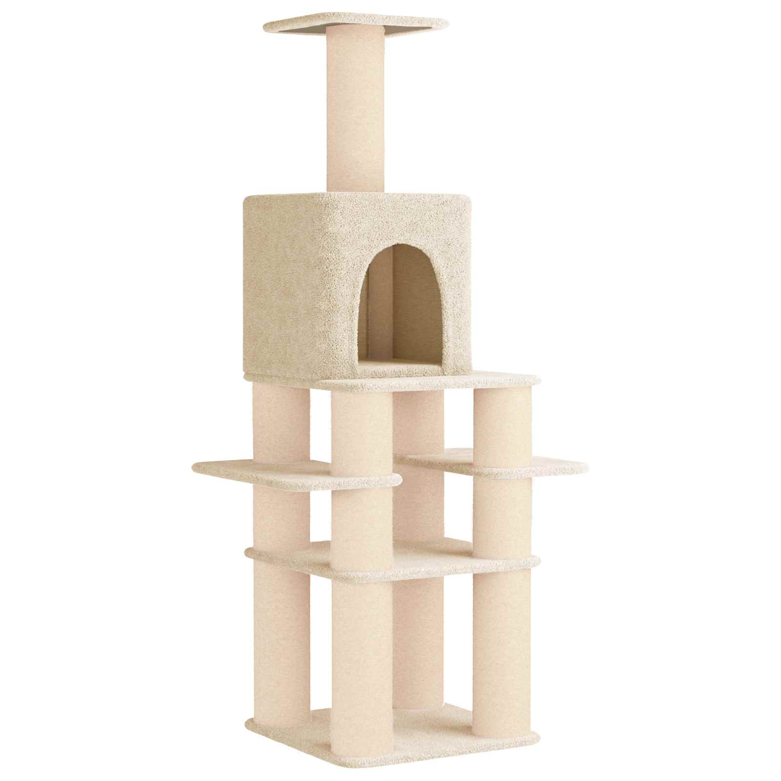 Katzennbaum mit Sisal-Kratzsäulen Creme 180 cm