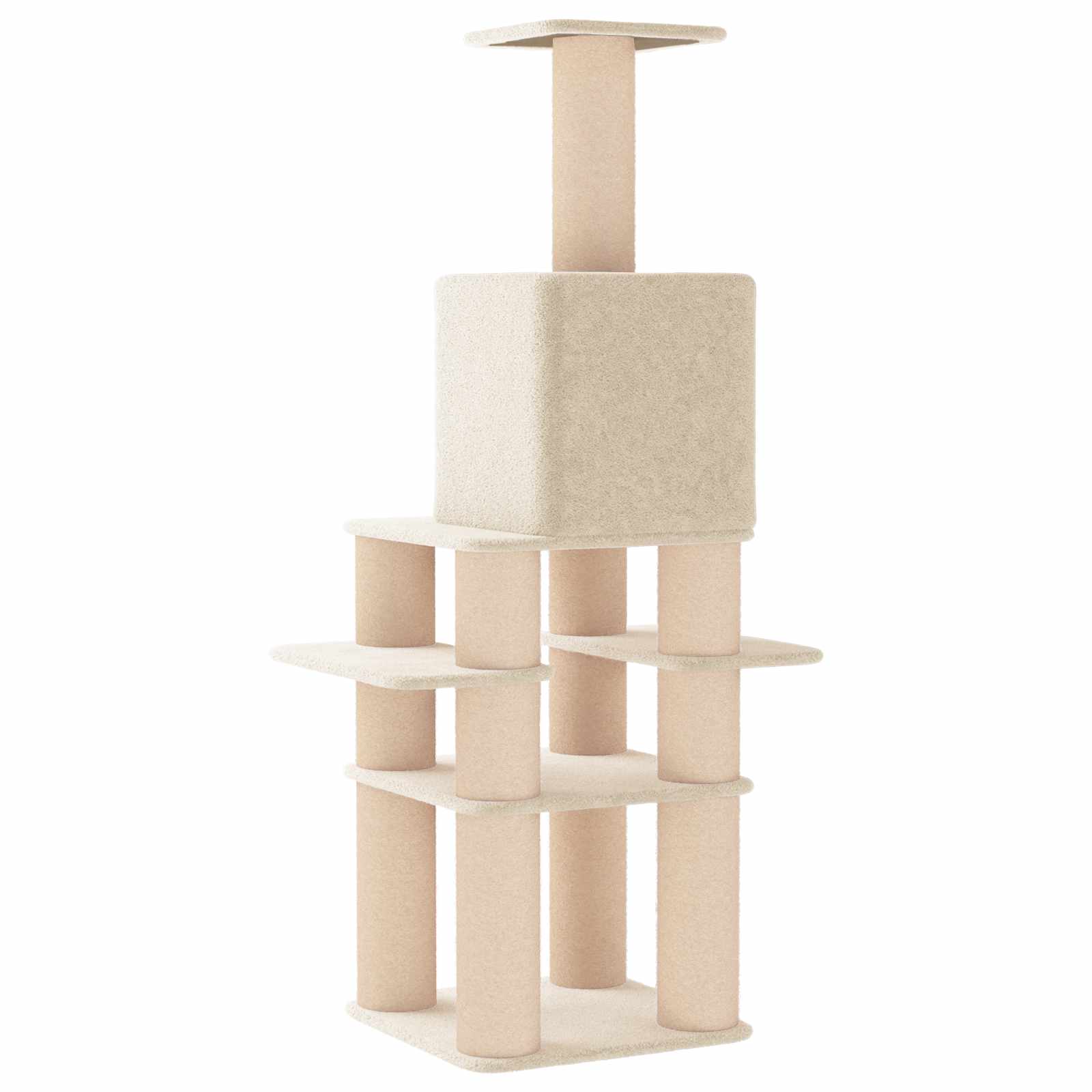 Katzennbaum mit Sisal-Kratzsäulen Creme 180 cm