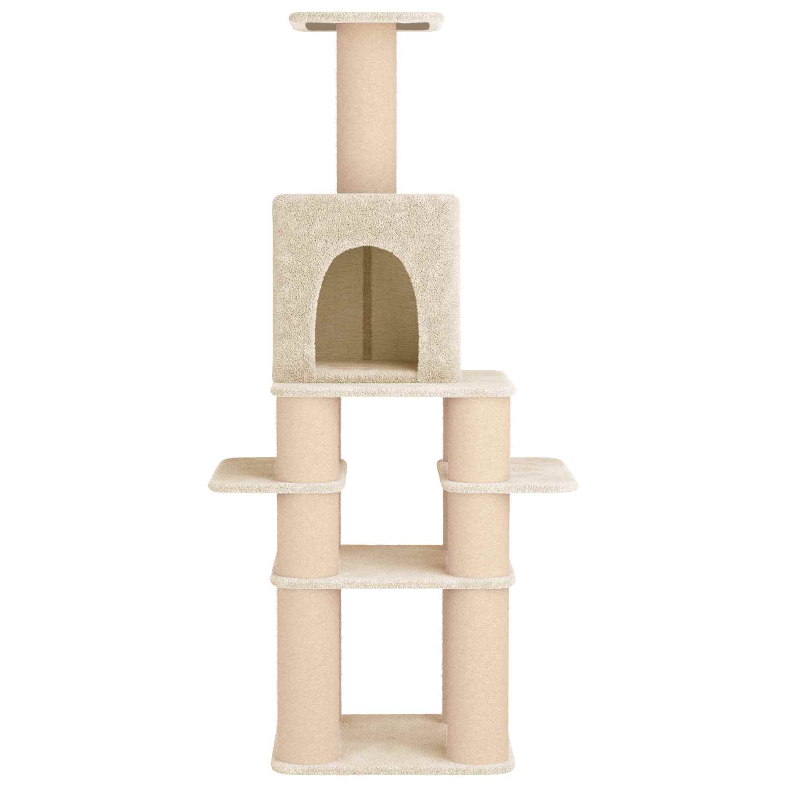 Katzennbaum mit Sisal-Kratzsäulen Creme 180 cm