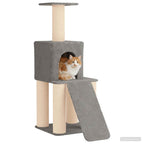 Katzennbaum mit Sisal-Kratzsäulen Hellgrau 146 cm