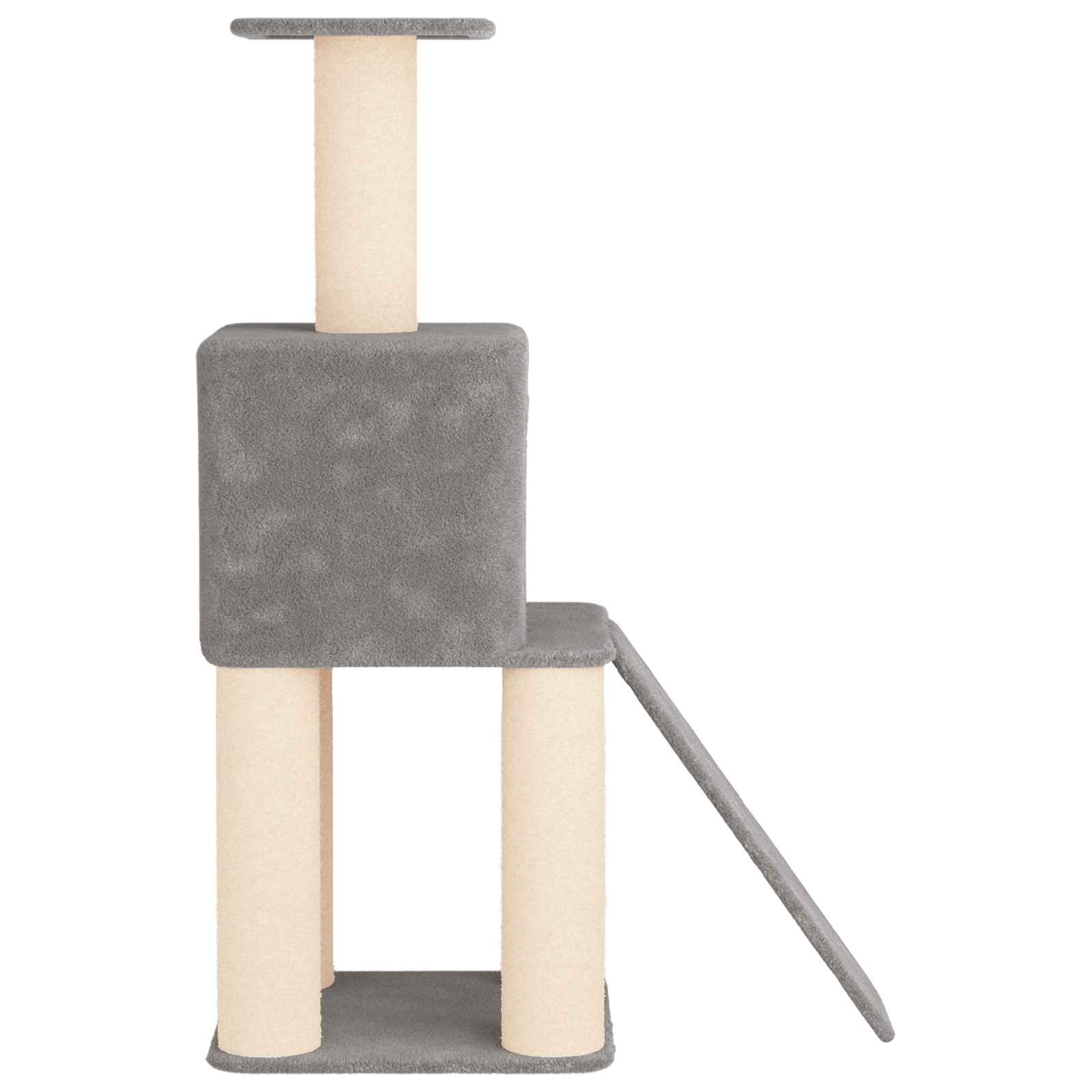 Katzennbaum mit Sisal-Kratzsäulen Hellgrau 146 cm
