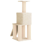 Katzennbaum mit Sisal-Kratzsäulen Creme 146 cm