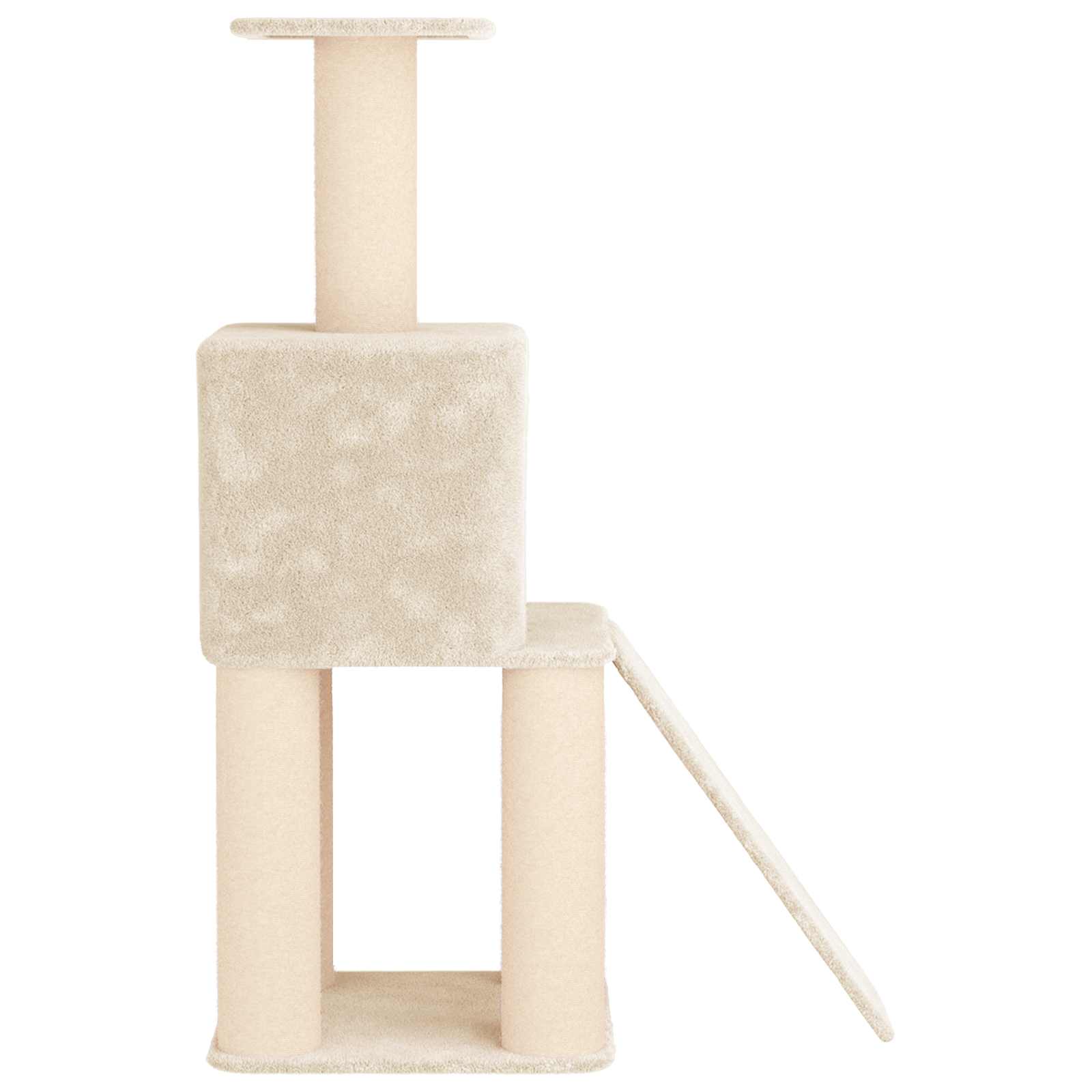 Katzennbaum mit Sisal-Kratzsäulen Creme 146 cm