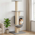 Katzennbaum mit Sisal-Kratzsäulen Hellgrau 137 cm