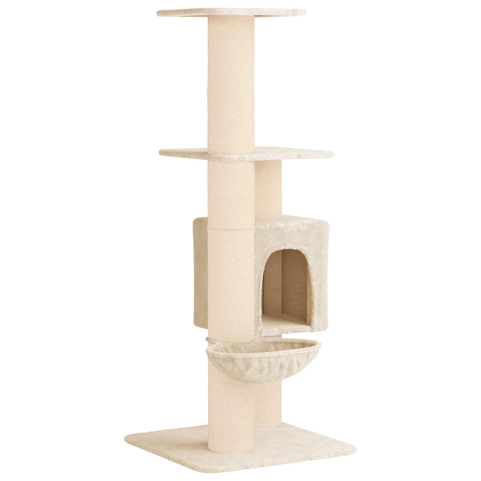 Katzennbaum mit Sisal-Kratzsäulen Creme 137 cm