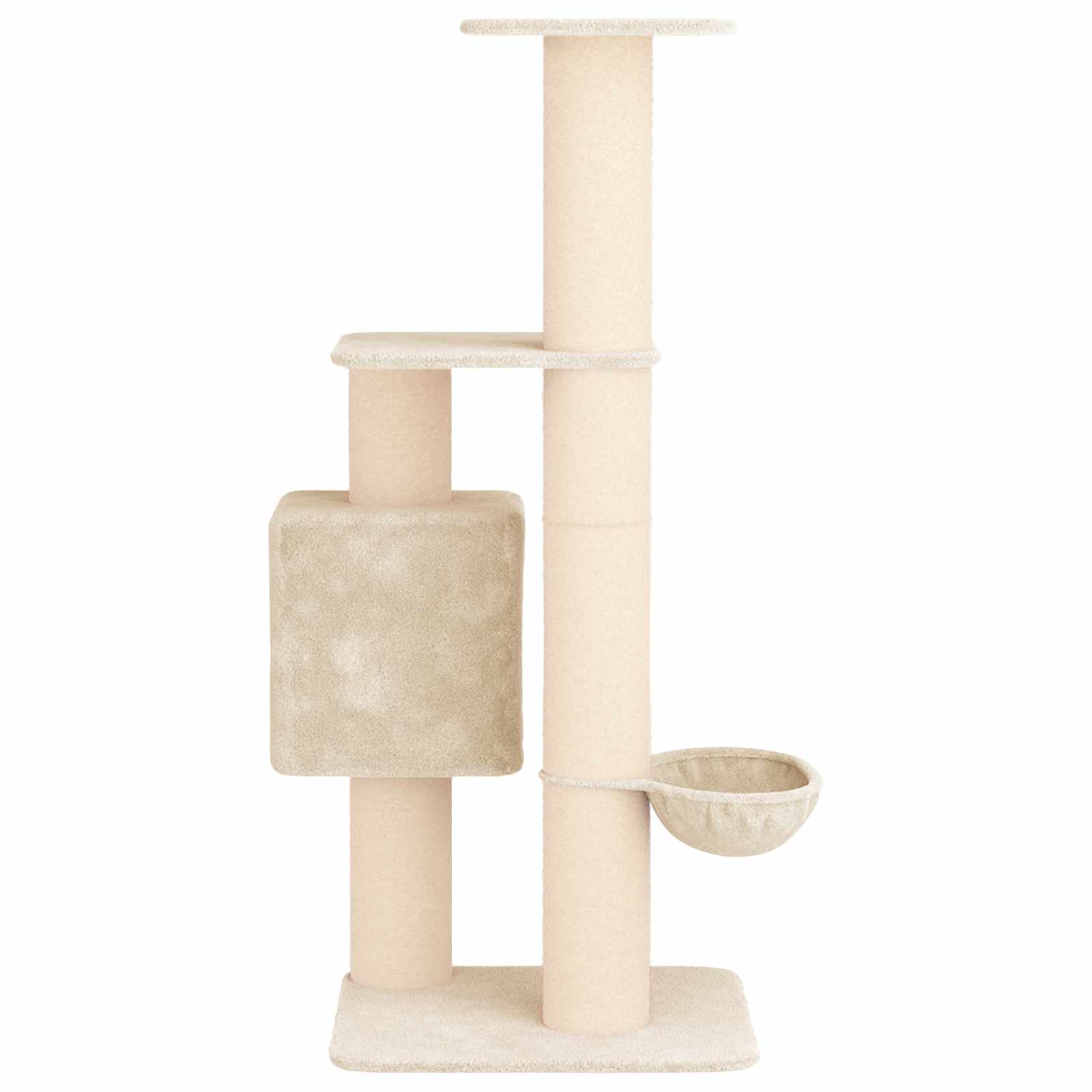Katzennbaum mit Sisal-Kratzsäulen Creme 137 cm