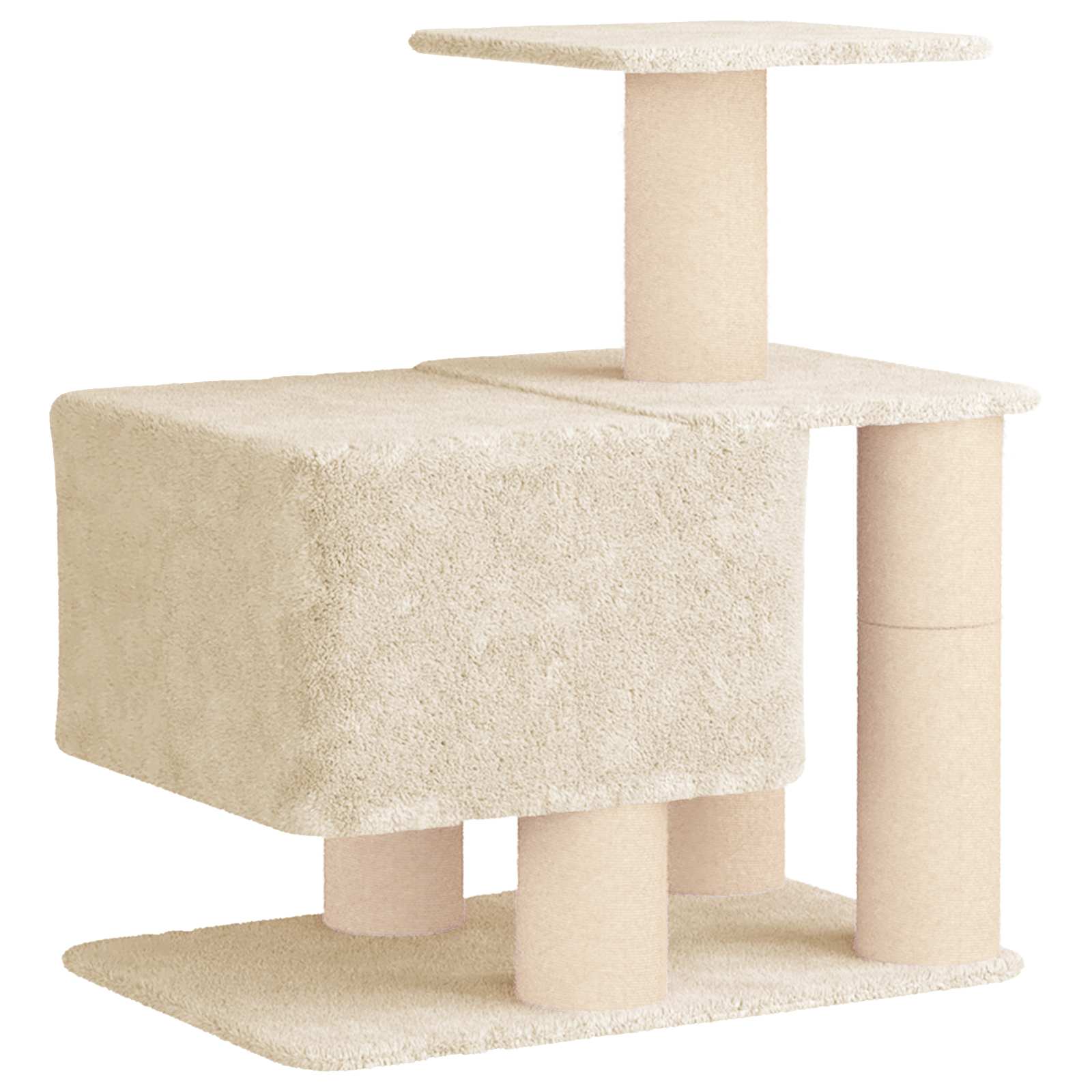 Katzennbaum mit Sisal-Kratzsäulen Creme 96 cm
