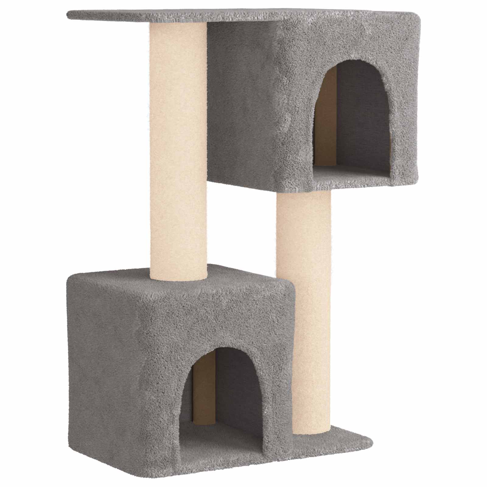 Katzennbaum mit Sisal-Kratzsäulen Hellgrau 114 cm