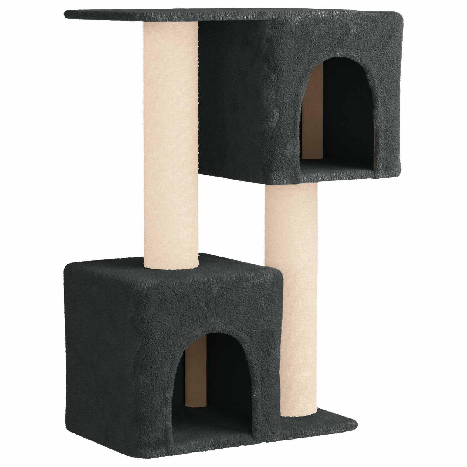 Katzennbaum mit Sisal-Kratzsäulen Dunkelgrau 114 cm