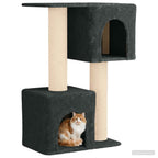 Katzennbaum mit Sisal-Kratzsäulen Dunkelgrau 114 cm