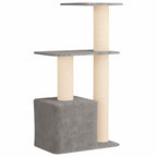 Katzennbaum mit Sisal-Kratzsäulen Hellgrau 133 cm