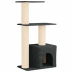 Katzennbaum mit Sisal-Kratzsäulen Dunkelgrau 133 cm