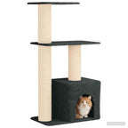 Katzennbaum mit Sisal-Kratzsäulen Dunkelgrau 133 cm