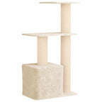 Katzennbaum mit Sisal-Kratzsäulen Creme 133 cm
