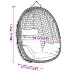 Hängesessel ohne Gestell Poly-Rattan 92 x 57,5 x 110 cm