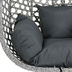 Hängesessel ohne Gestell Anthrazit und Grau 92 x 57,5 x 110 cm