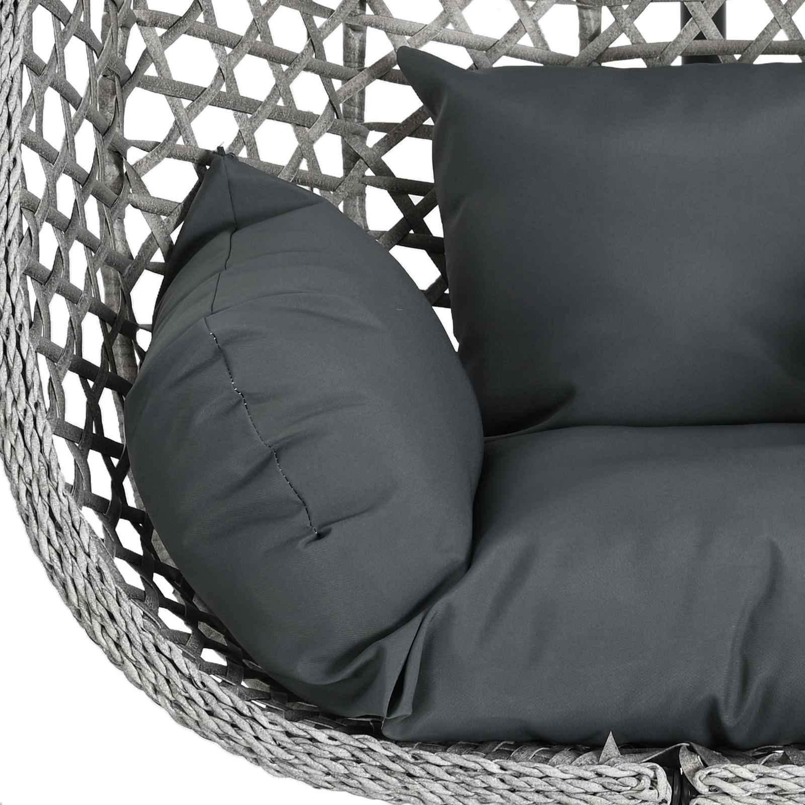 Hängesessel ohne Gestell Anthrazit und Grau 92 x 57,5 x 110 cm