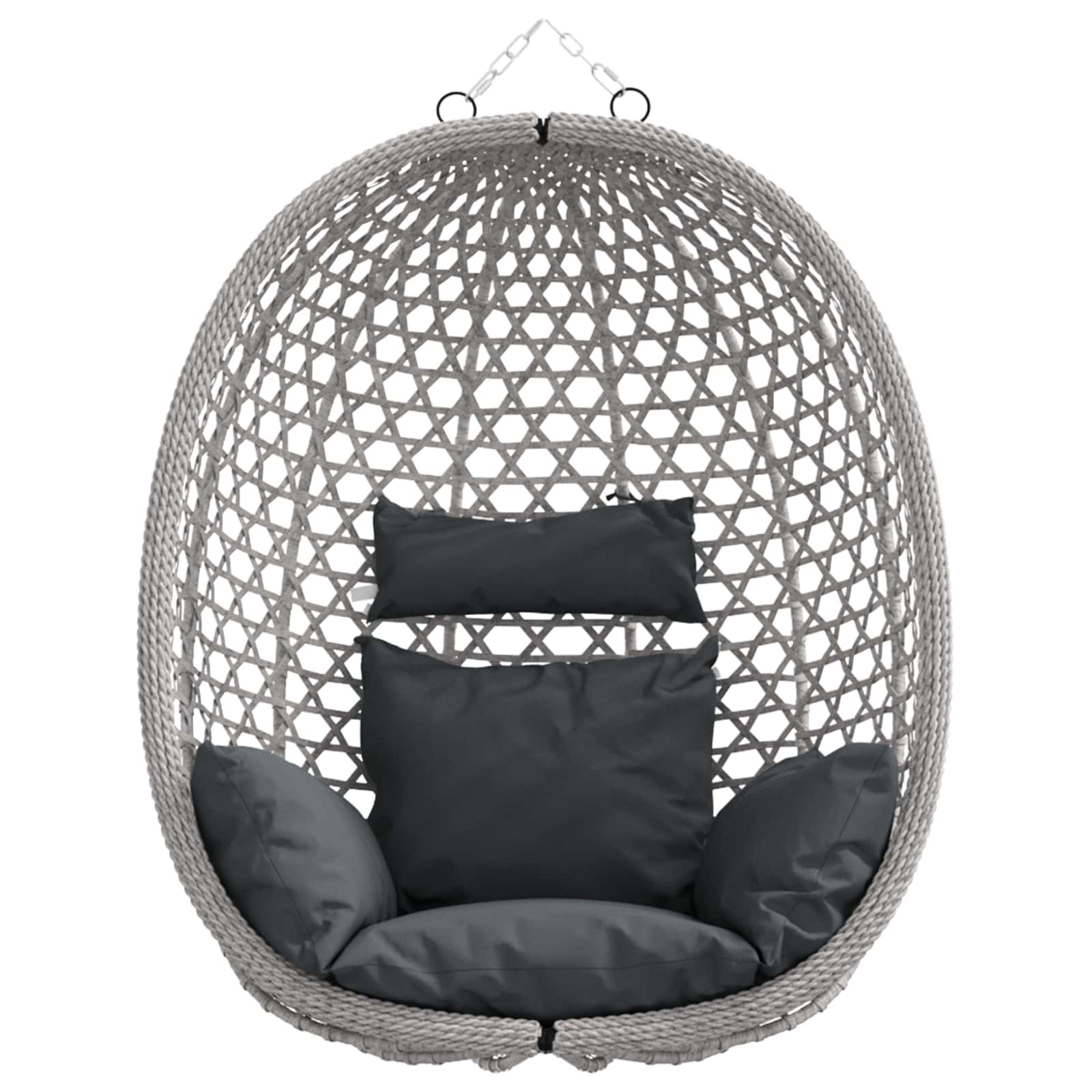 Hängesessel ohne Gestell Anthrazit und Grau 92 x 57,5 x 110 cm