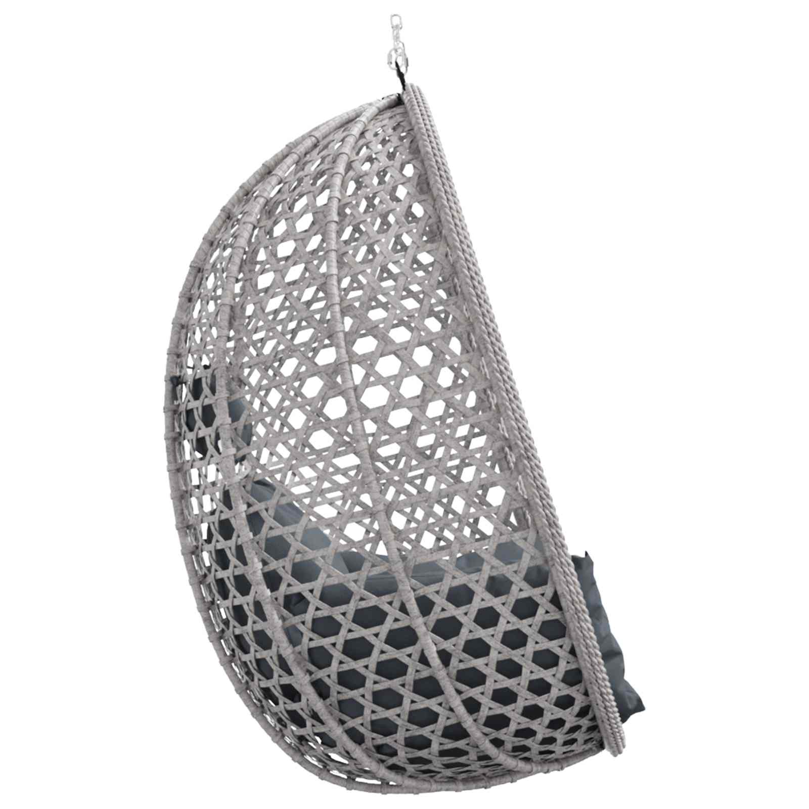 Hängesessel ohne Gestell Anthrazit und Grau 92 x 57,5 x 110 cm