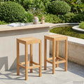 Barhocker 2 pcs Braun Massivholz Teak