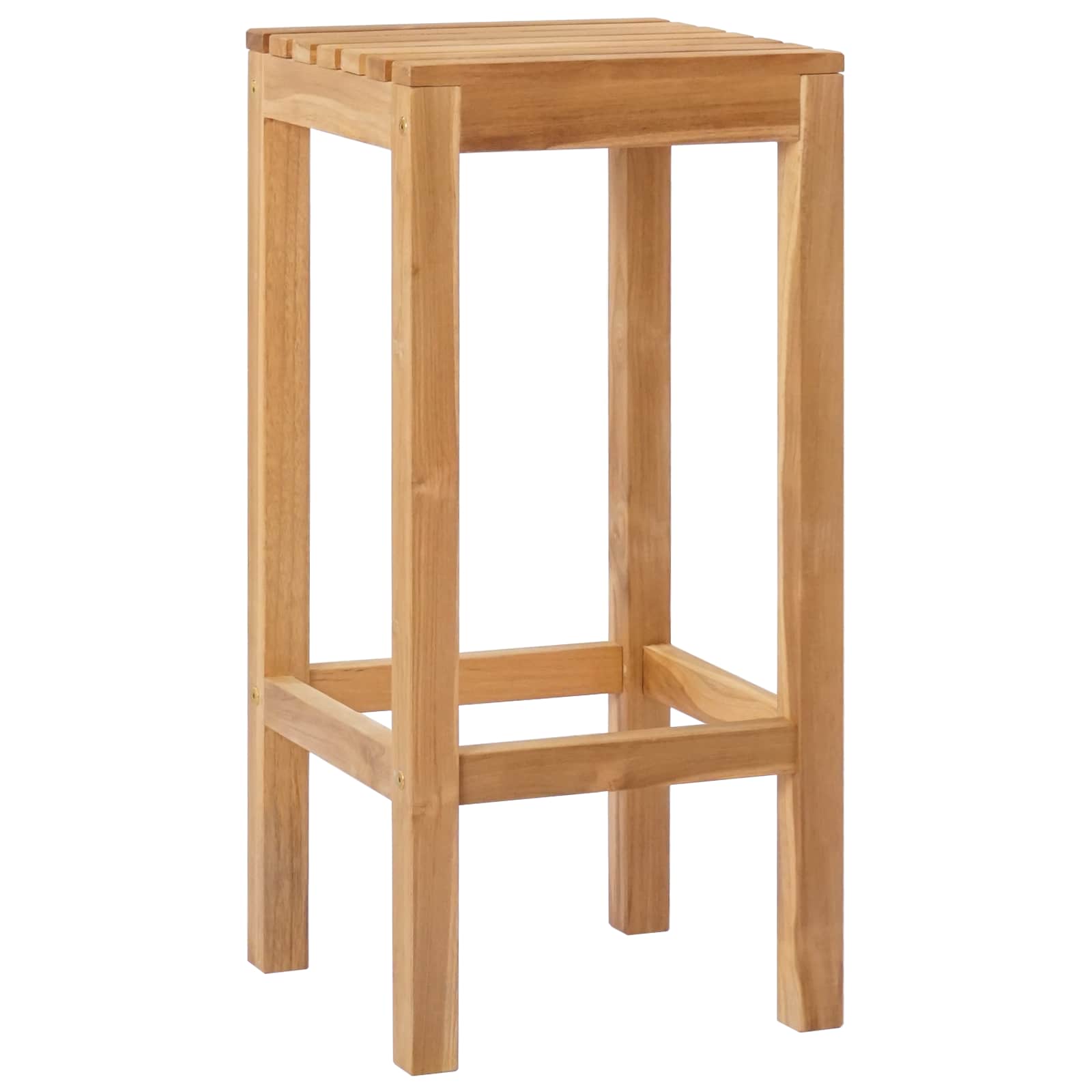 Barhocker 2 pcs Braun Massivholz Teak