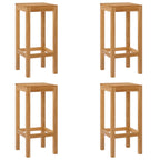 Barhocker 4 pcs Braun Massivholz Teak