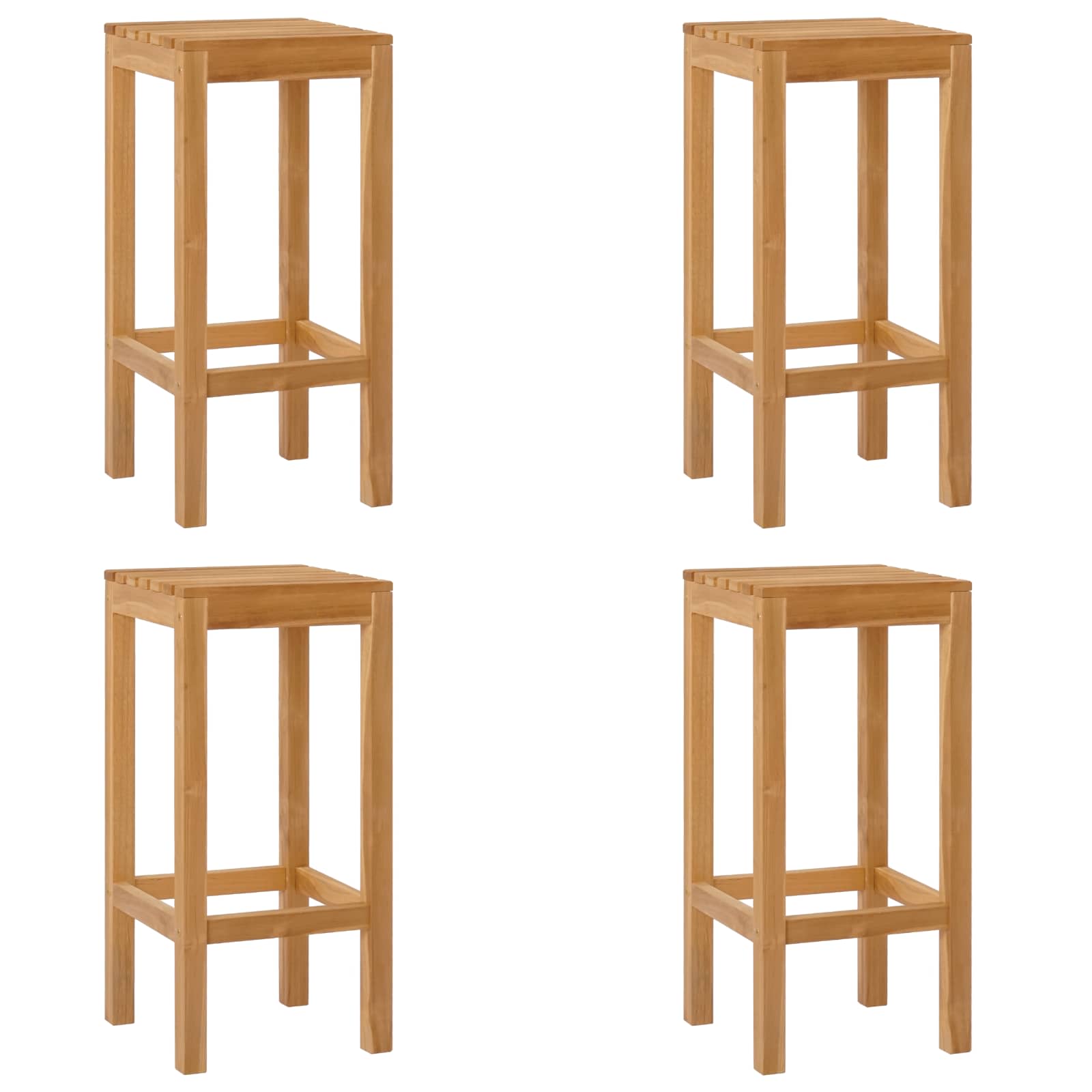 Barhocker 4 pcs Braun Massivholz Teak