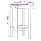 Barhocker 4 pcs Braun Massivholz Teak