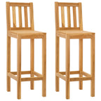 Barhocker 2 pcs Braun Massivholz Teak