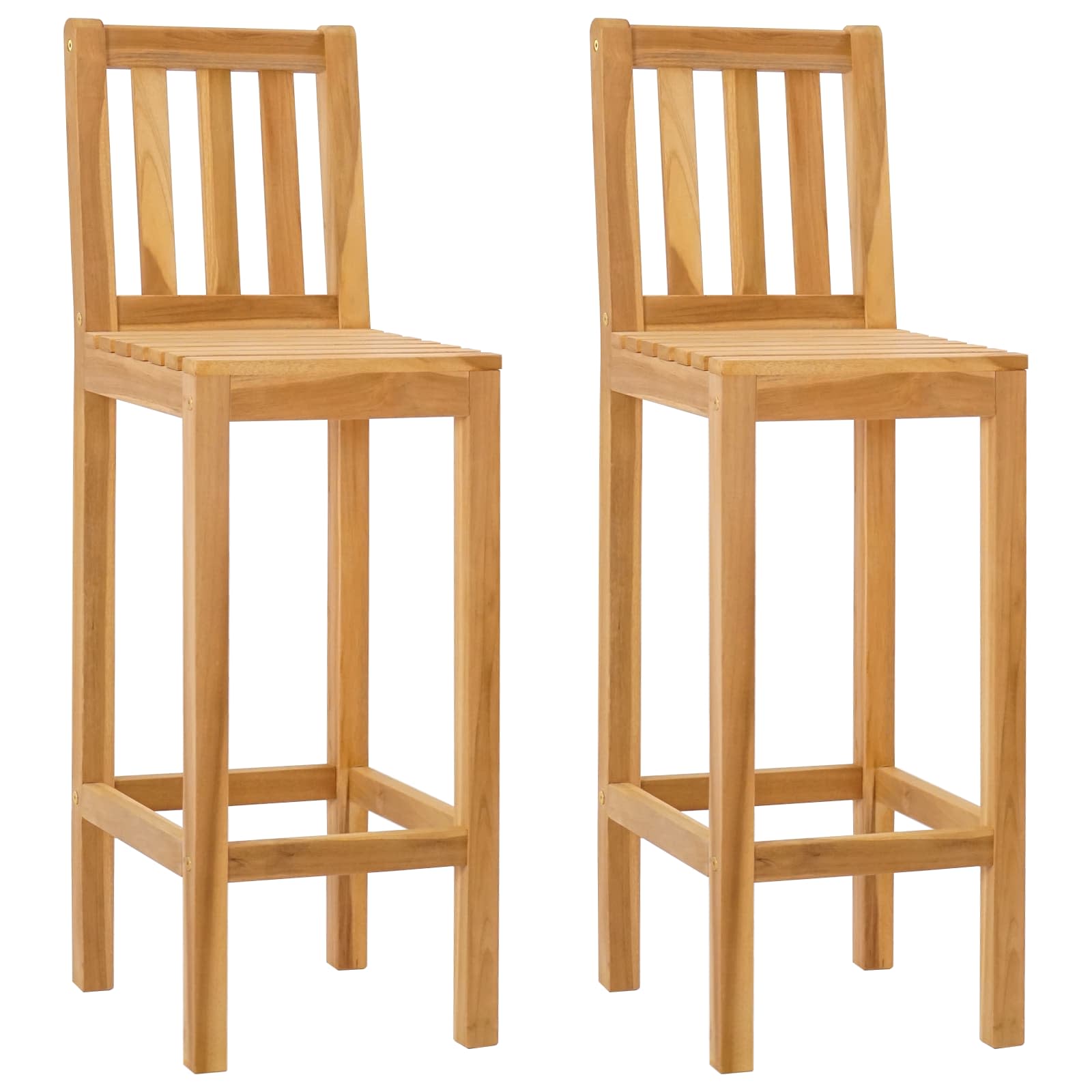 Barhocker 2 pcs Braun Massivholz Teak